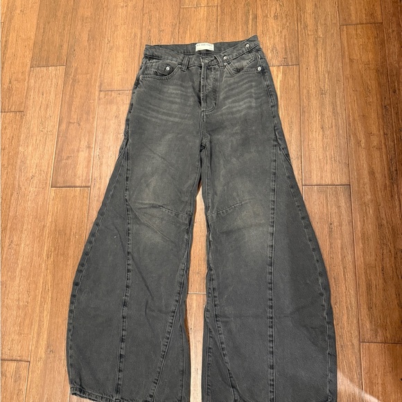 NWOT Free People Eden Slouchy High Rise Jeans, black, size 26 - Picture 4 of 9